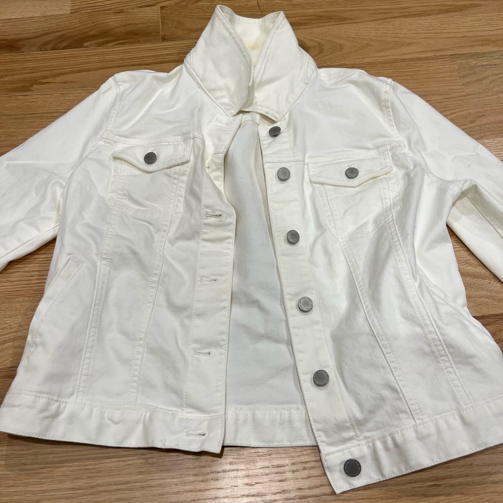 Ann Taylor White Denim Jacket